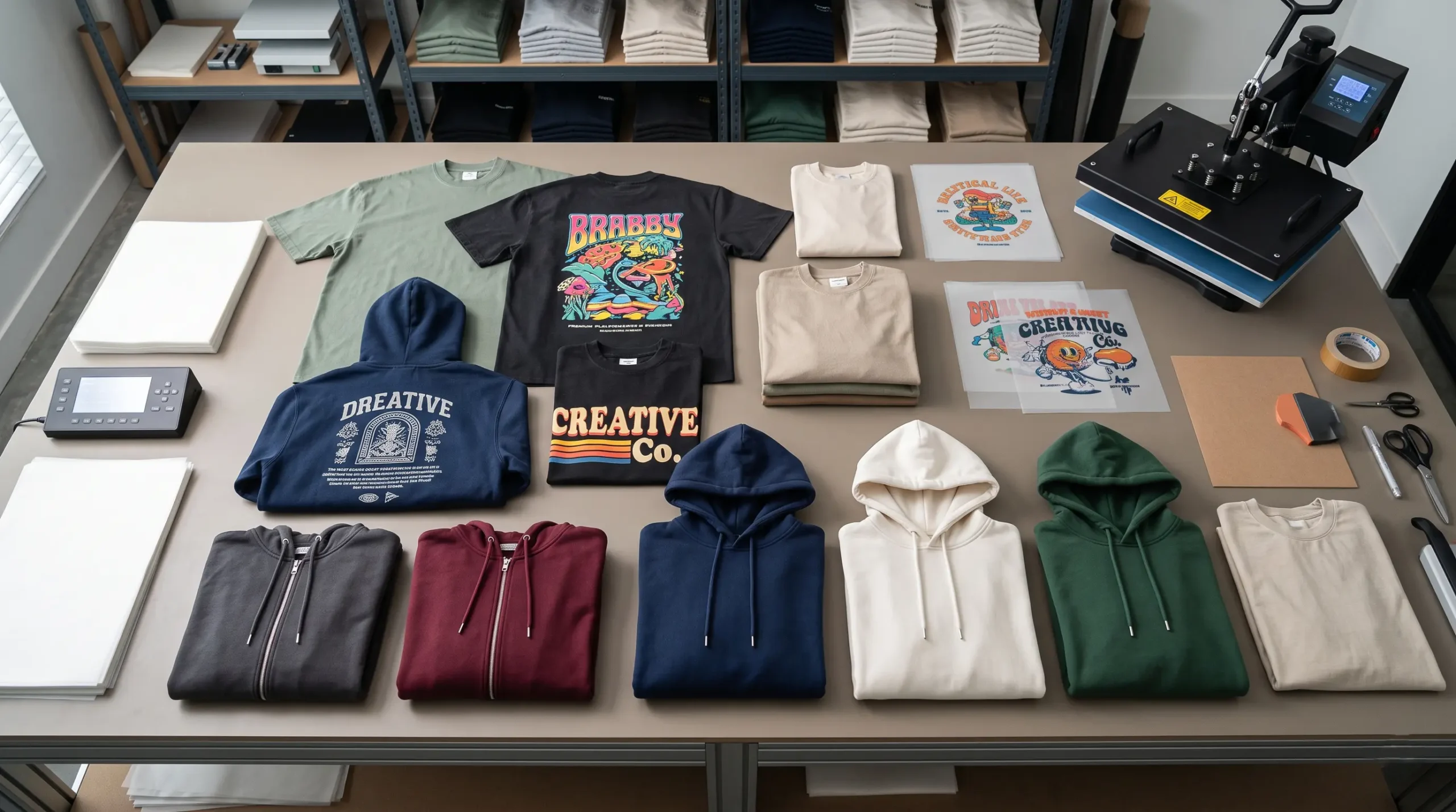 Custom T-Shirts, Hoodies and Jackets Mockup
