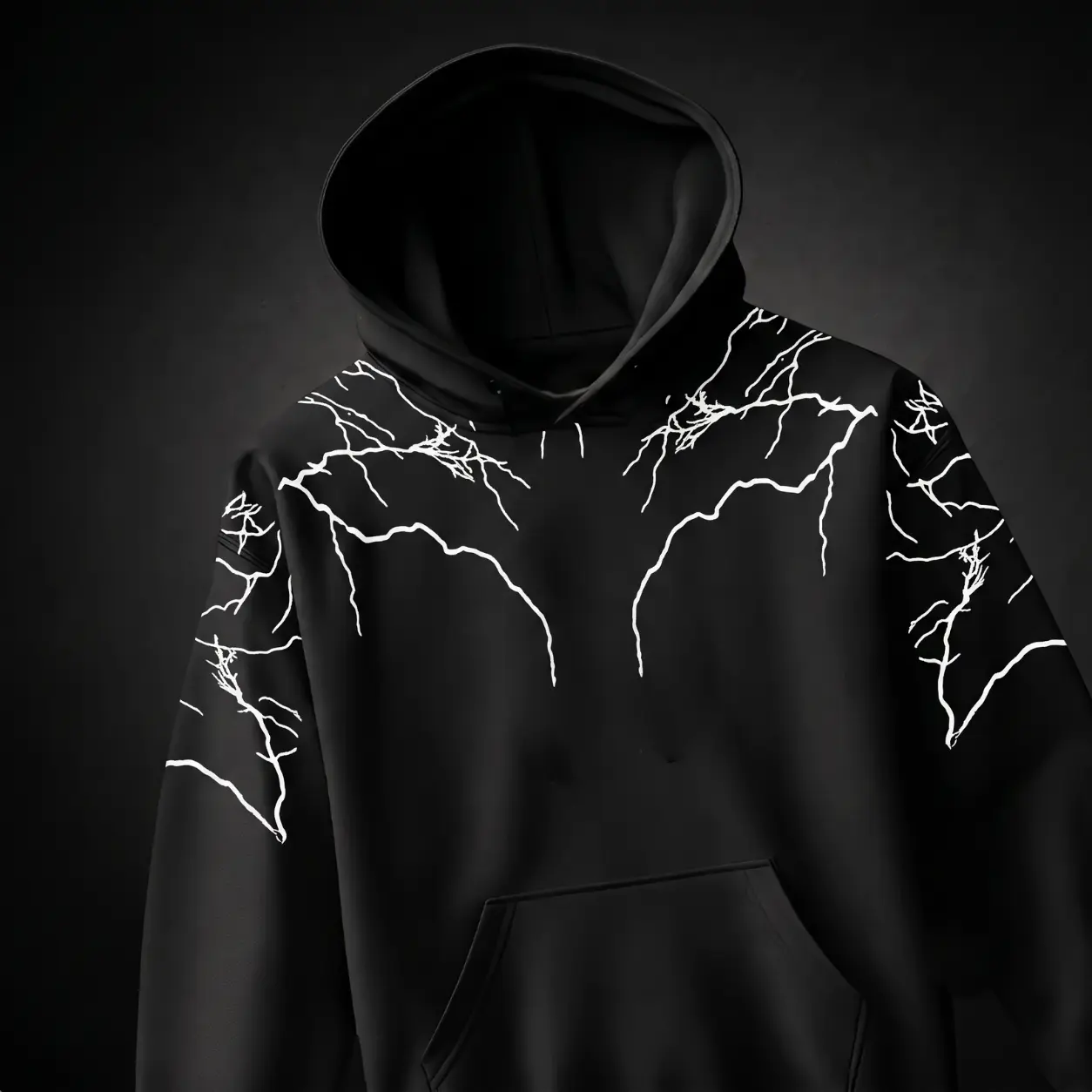 Flare Black Hoodie Cotton Rabbit Fleece